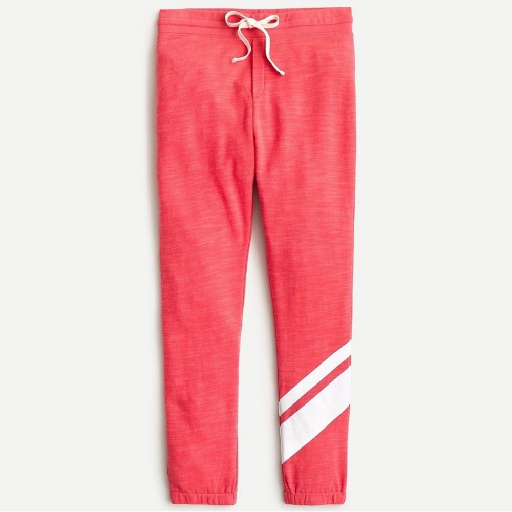 J. Crew pink jogger/ Track Pants with White Stripes
